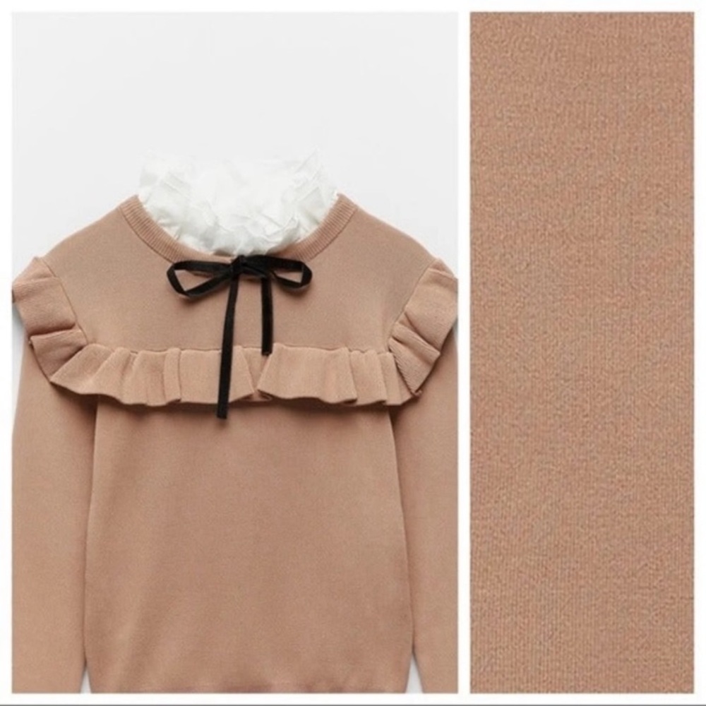Zara Combination Knit Ruffled Sweater - Picture 4 of 8